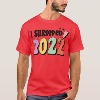 T-shirt J'ai survécu 2022 Retro Nouvel An 2023 Cadeau