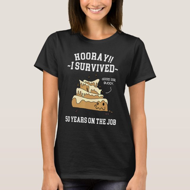 T-shirt J'Ai Survécu 50 Ans Au Travail 50 Ans De Service (Devant)