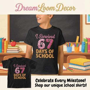 T-shirt J'ai survécu 67 jours de beignets de l'école Drôle