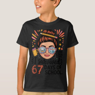T-shirt J'ai survécu 67 jours d'école alimenté par du café