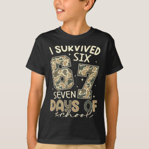 T-shirt J'ai survécu 67 jours d'école Mème drôle Professeu