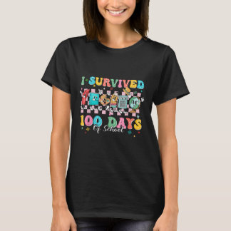 T-shirt J'Ai Survécu À 100 Jours D'École Joyeux 100E Jour