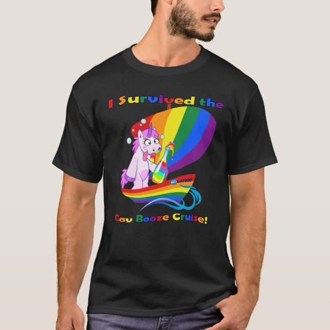 T-shirt "J'ai survécu à la croisière gaie de boissons (Devant)