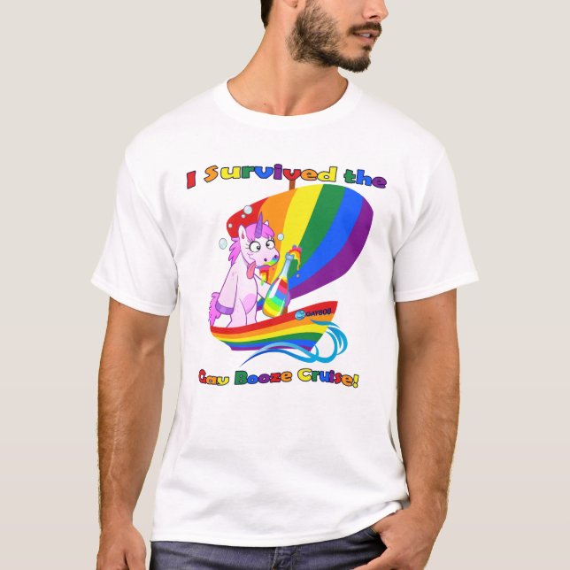 T-shirt "J'ai survécu à la croisière gaie de boissons (Devant)