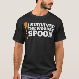 T-shirt J'Ai Survécu À La Cuillère En Bois Drôle Adulte Ho