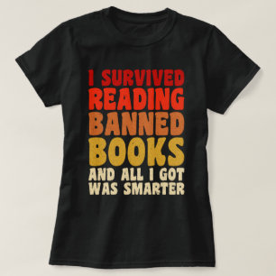 T-shirt J'Ai Survécu À La Lecture Interdits Livres Drôle C