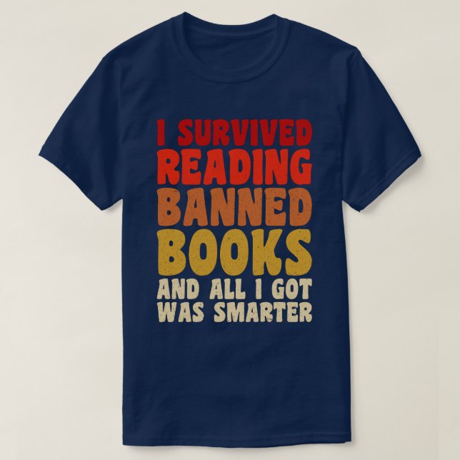 T-shirt J'Ai Survécu À La Lecture Interdits Livres Drôle C (Design devant)