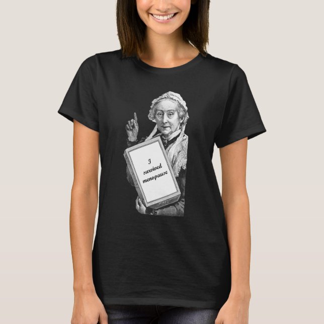 T-shirt J'Ai Survécu À La Ménopause Flammes Chaudes Humori (Devant)