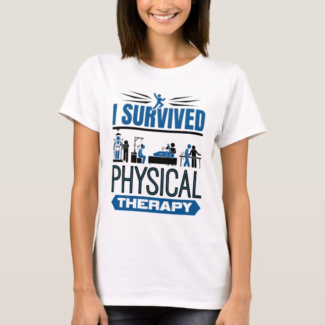 T-shirt J'ai survécu à la thérapie physique Survivant (Devant)