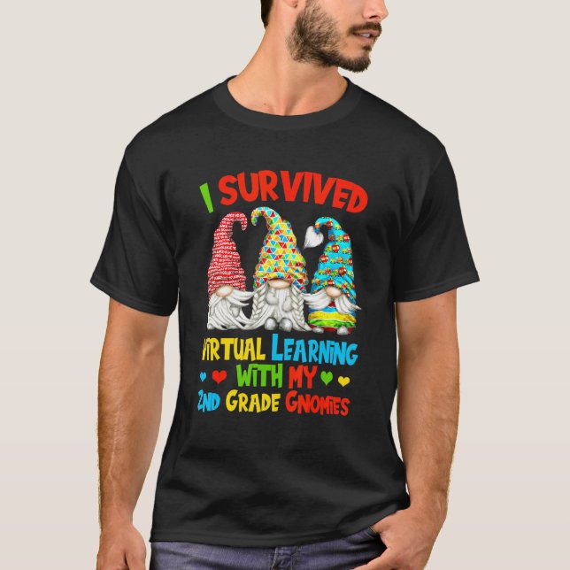 T-shirt J'ai survécu à l'apprentissage virtuel avec mon gn (Devant)