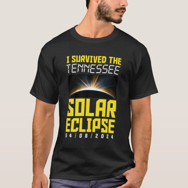 T-shirt J'Ai Survécu À L'Éclipse Solaire Du Tennessee Le 8 (Devant)