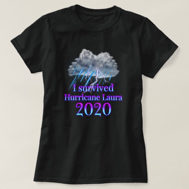 T-shirt J'ai survécu à l'ouragan Laura (Design devant)