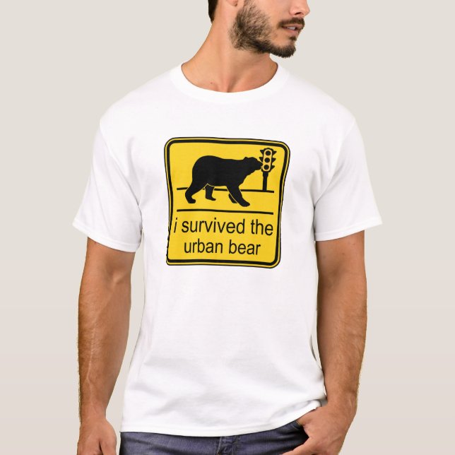 T-shirt j'ai survécu à l'ours urbain (Devant)