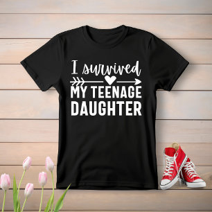 T-shirt J'Ai Survécu À Ma Fille Adolescente