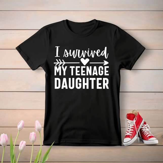T-shirt J'Ai Survécu À Ma Fille Adolescente (Créateur téléchargé)