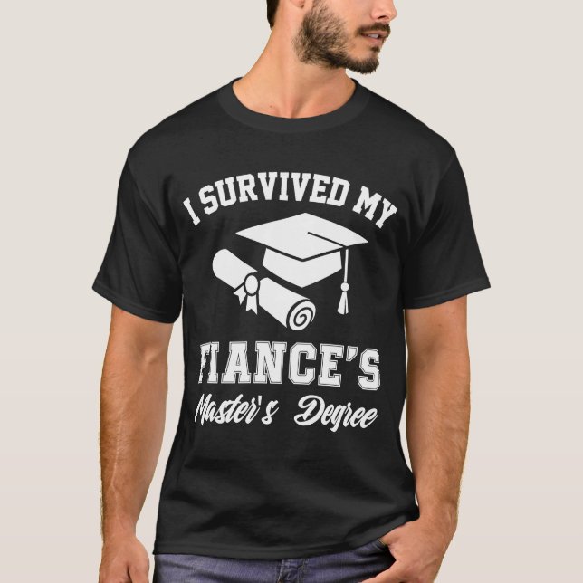 T-shirt j'ai survécu à mes fiances masters graduation gr (Devant)