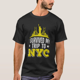 T-shirt J'Ai Survécu À Mon Voyage À NYC Funny Voyageur Sou
