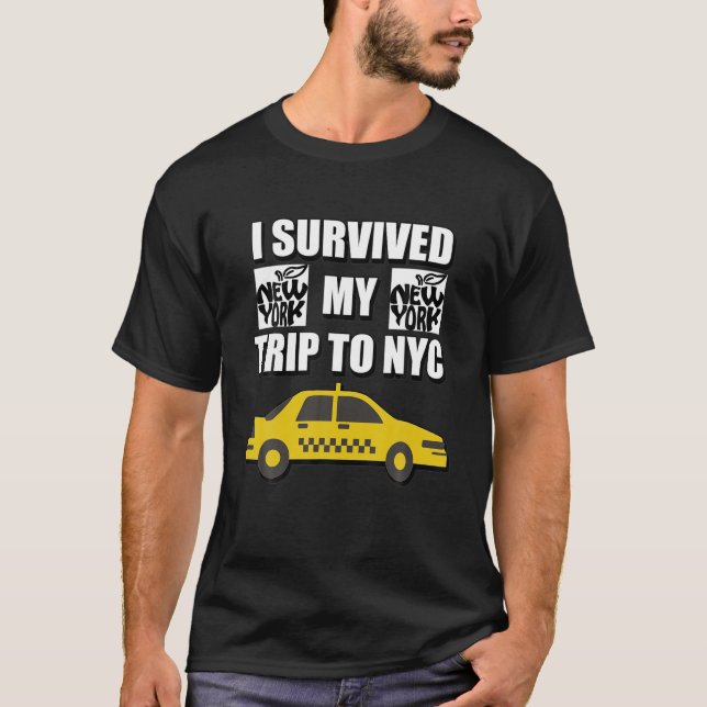 T-SHIRT J'AI SURVÉCU À MON VOYAGE À NYC SHIRT FUNNY NYC (Devant)