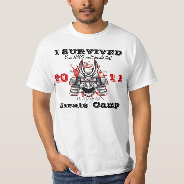 T-shirt J'ai survécu au camp de karaté (Devant)