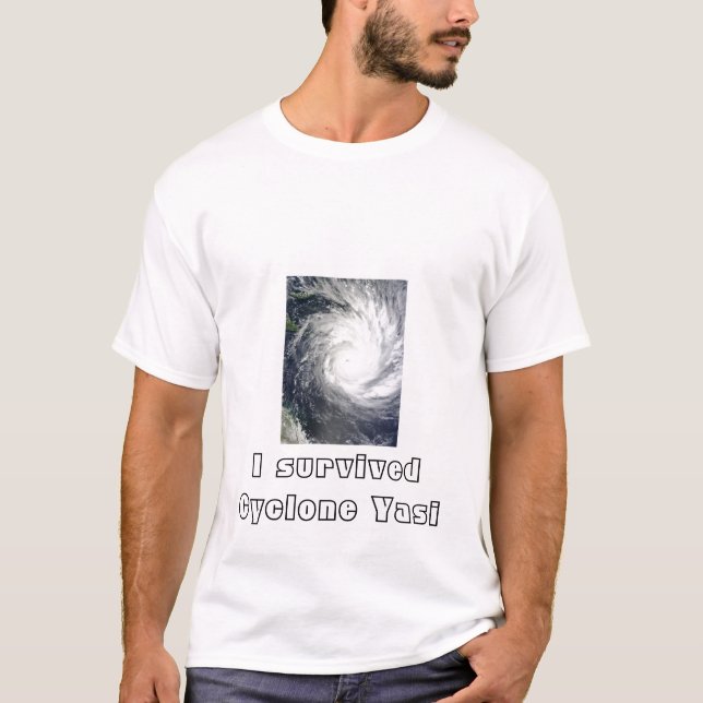 T-shirt J'ai survécu au cyclone Yasi (Devant)