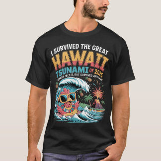 T-shirt J'Ai Survécu Au Grand Tsunami D'Hawaï De 2025, En 