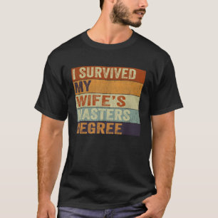 T-shirt J'ai survécu au master de ma femme Vintage Gradua