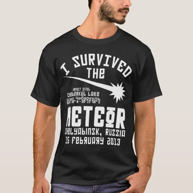 T-shirt J'ai survécu au météore russe (Devant)