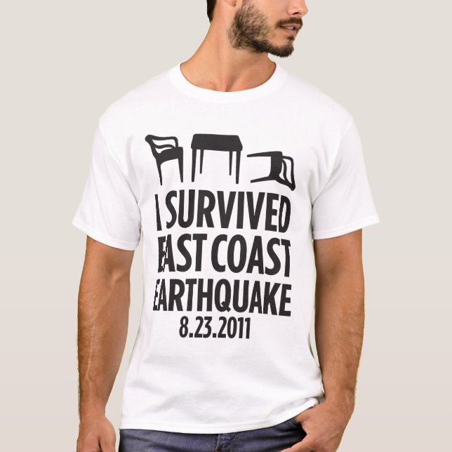 T-shirt J'ai survécu au tremblement de terre de Côte Est (Devant)