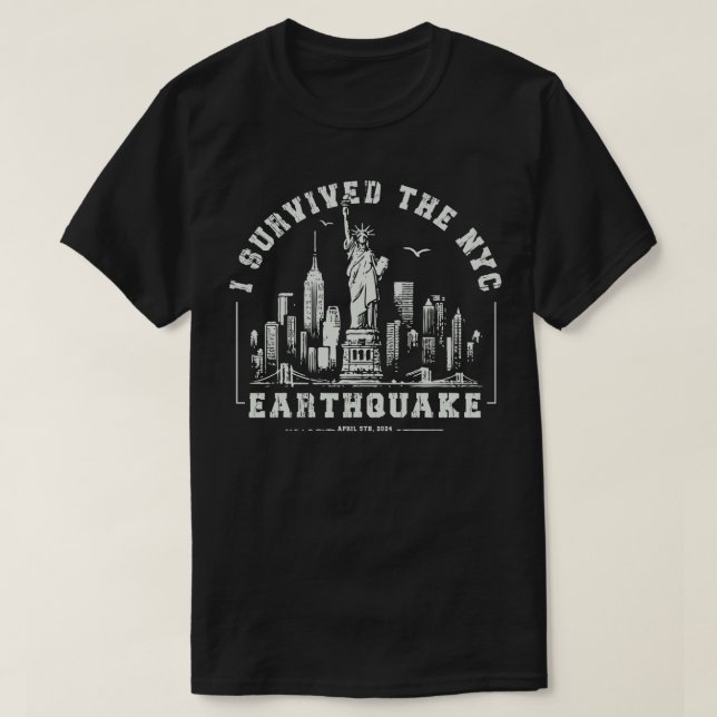 T-shirt J'ai survécu au tremblement de terre de nyc (Design devant)