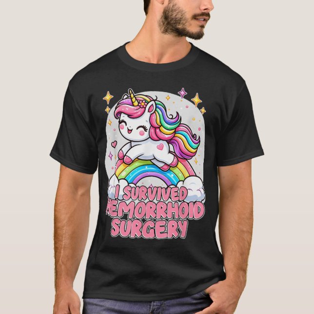 T-shirt J'ai survécu Hemorrhoid Chirurgie Sarcastique (Devant)