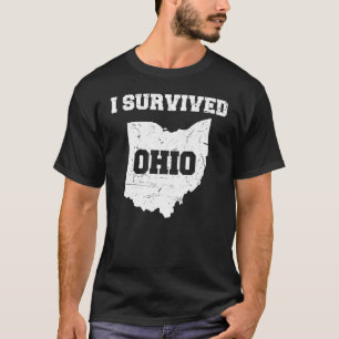 T-shirt J'ai survécu Mème Ohio Distressed Design