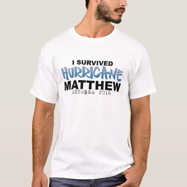 T-shirt J'ai survécu ouragan Matthew en octobre 2016 (Devant)