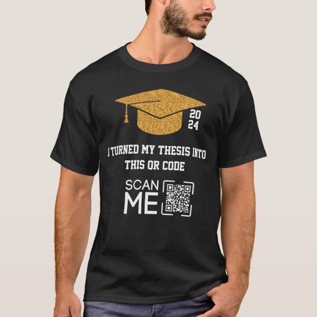 T-shirt J'Ai Transformé Ma Thèse En Ce Code QR (Devant)