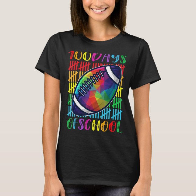 T-shirt J'Ai Traqué Les 100 Jours De Football Scolaire Pou (Devant)