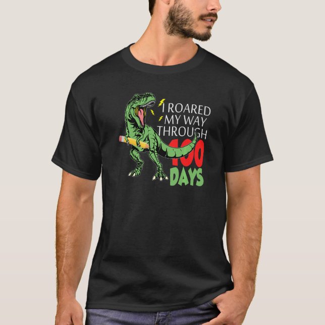T-shirt J'Ai Traversé Mon Chemin Pendant 100 Jours De Dino (Devant)