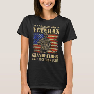 T-shirt J'Ai Un Ancien Et Grand-Père Drapeau Américain Fau