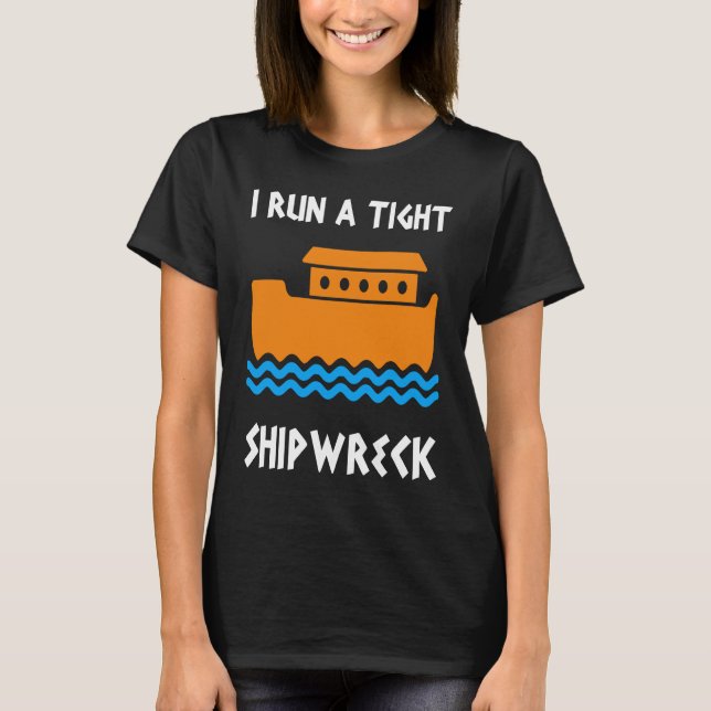 T-shirt J'Ai Un Bateau À Épave Serré. (Devant)