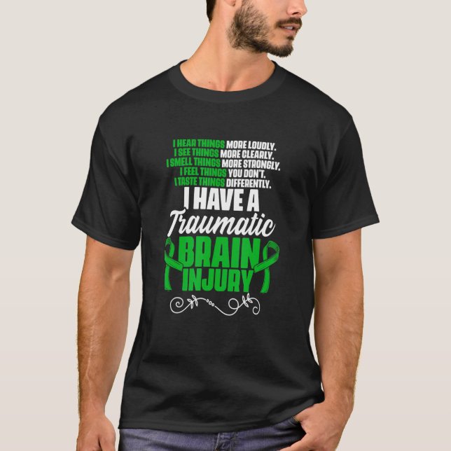 T-shirt J'Ai Un Brain Traumatique Brain Injury Soutien TBI (Devant)
