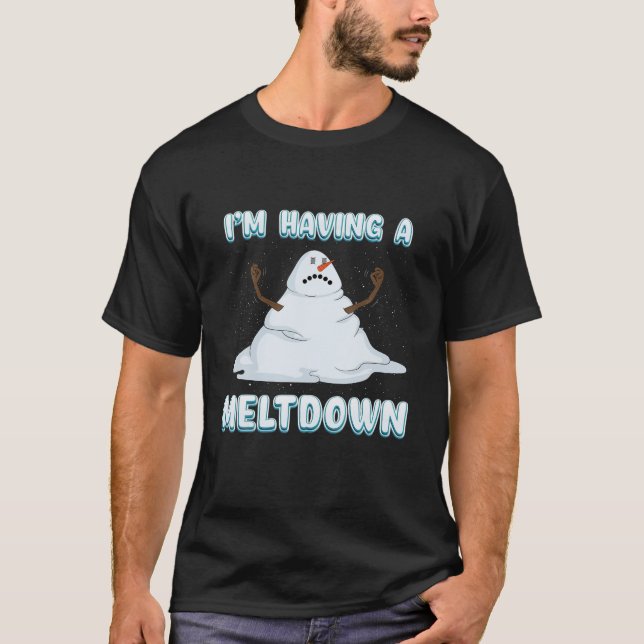 T-shirt J'ai un Drôle Drôle de Melting Snowman Christ (Devant)