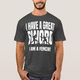 T-shirt J'ai un grand Sword Fencer blanc