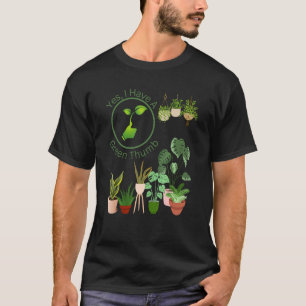 T-shirt J'Ai Un Pouce Verte Posé Accroché Garde Plante