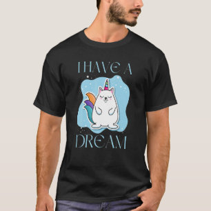 T-shirt J'Ai Un Rêve Cute Cat Unicorn Rendy