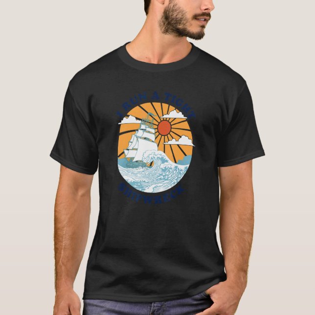 T-shirt J'Ai Une Épave De Navire Serrée Retro Maman (Devant)