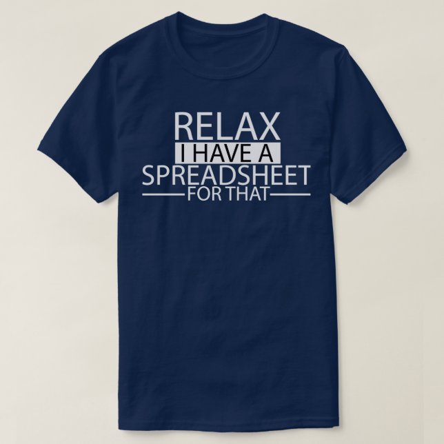 T-shirt J'ai une feuille de calcul pour ce 18 (Design devant)