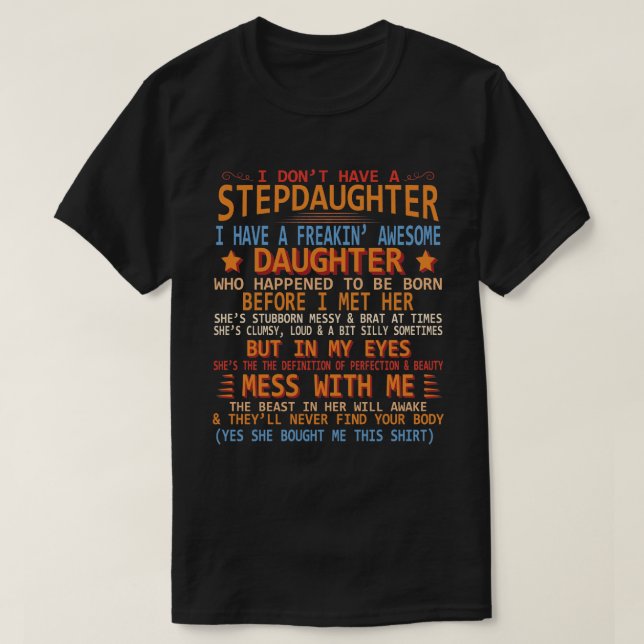 T-shirt J'ai une fille à la belle fille (Design devant)