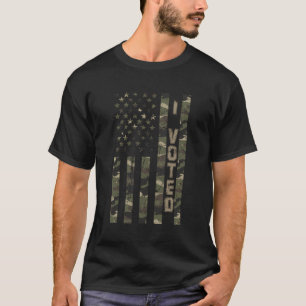 T-shirt J'Ai Voté Distressed Camo W Us Distressed américai