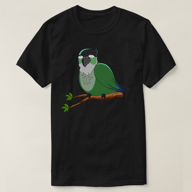 T-shirt Jaiden animations vert mignon drôle yeux oiseau su (Design devant)