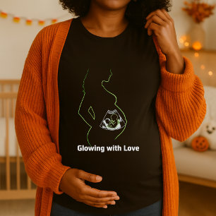 T-shirt Jaillir avec amour Maternité Halloween Grossesse