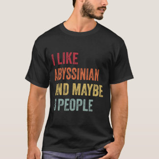 T-shirt J'Aime Abyssinian & Peut-Être 3 Personnes Abyssini