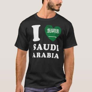 T-shirt J'aime Arabie Saoudite Drapeau de Coeur Arabie Sao